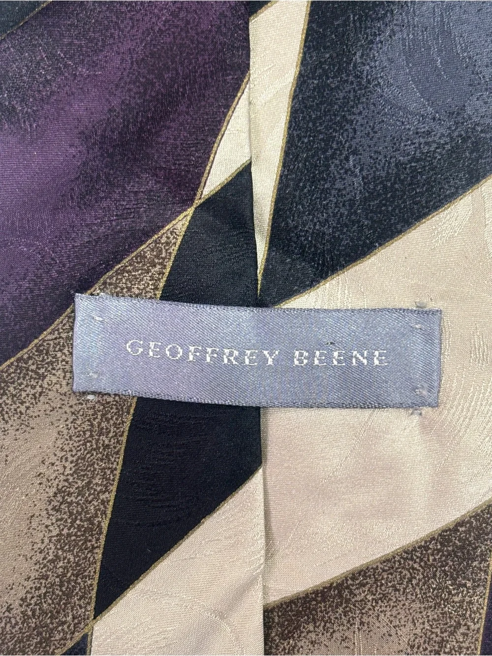 Vintage Geoffrey Beene Italian Silk Wide Geometric Tie Made in USA